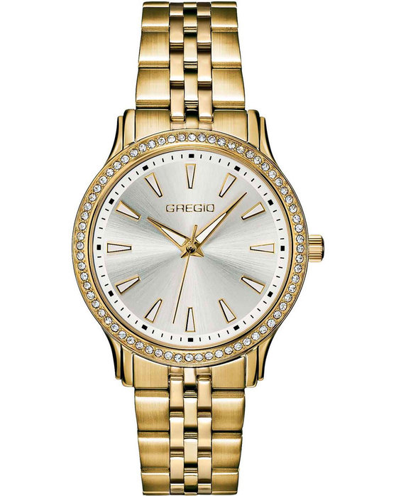 GREGIO Fleur Zircons Gold Stainless Steel Bracelet