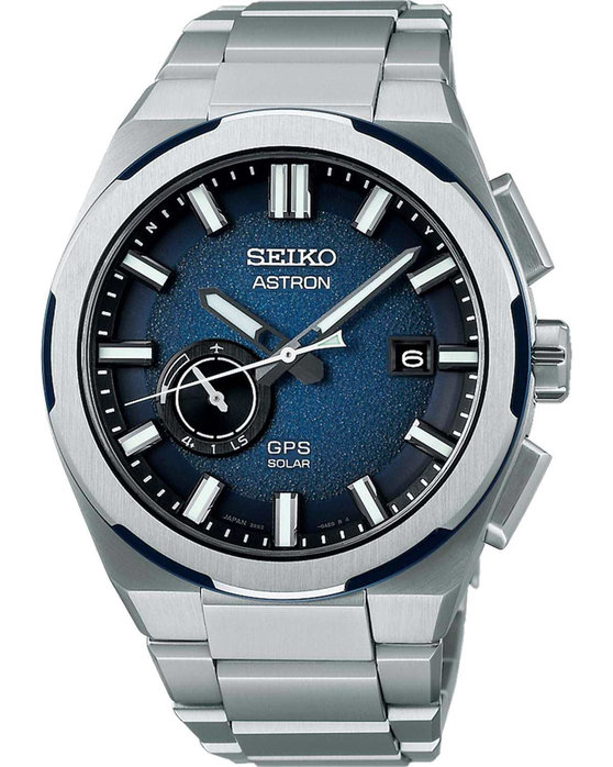 SEIKO Astron 'Earth' 3X GPS Solar Silver Titanium Bracelet