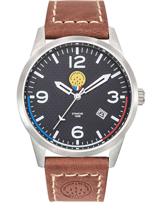 PATROUILLE DE FRANCE Airshow Brown Leather Strap