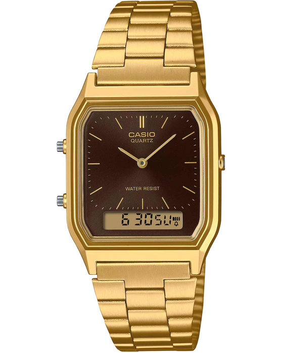 CASIO Vintage Dual Time Chronograph Gold Stainless Steel Bracelet