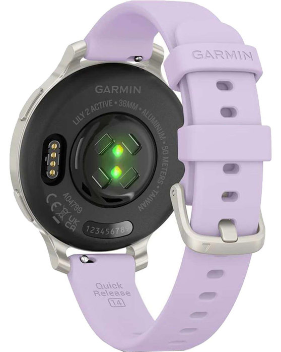 GARMIN Lily® 2 Active Silver with Purple Jasmine Silicone Strap (Προπαραγγελία)