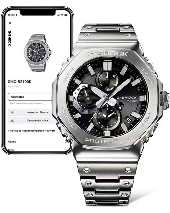 G-SHOCK Tough Solar Dual Time Chronograph Silver Stainless Steel Bracelet