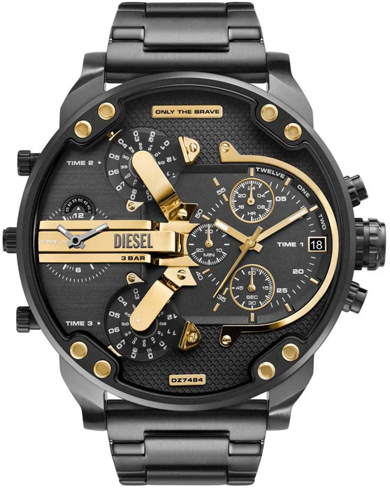 DIESEL Mr Daddy 2.0 Quad Time Chronograph Black Stainless Steel Bracelet