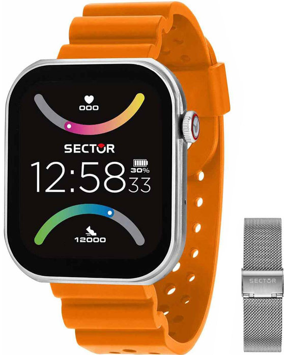 SECTOR S03 Smartwatch Orange Plastic Strap Gift Set