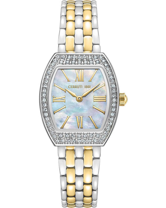 CERRUTI Calliano Crystals Two Tone Stainless Steel Bracelet