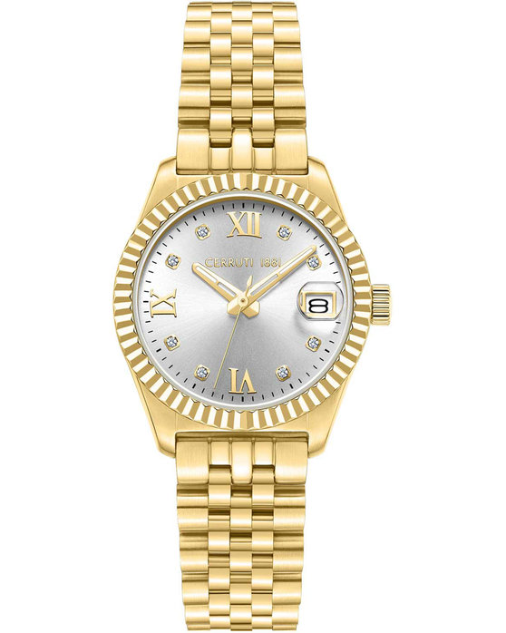 CERRUTI Baccio Crystals Gold Stainless Steel Bracelet