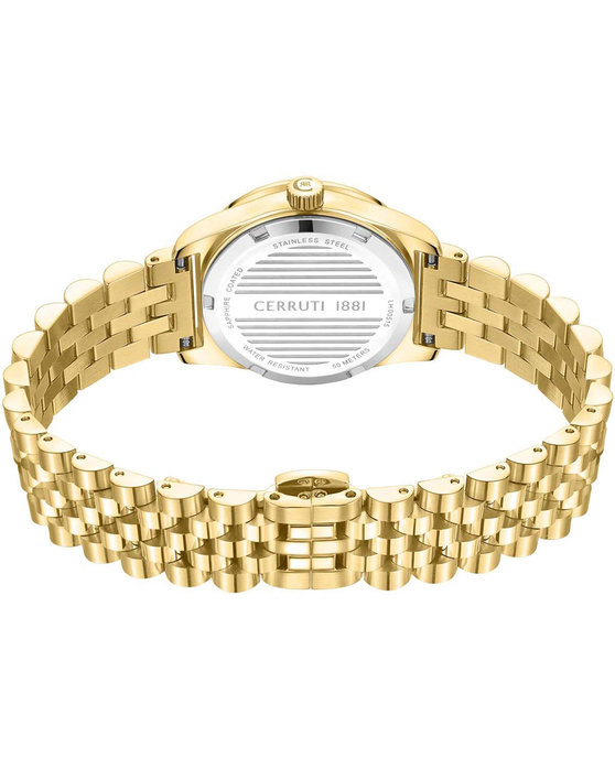 CERRUTI Baccio Crystals Gold Stainless Steel Bracelet