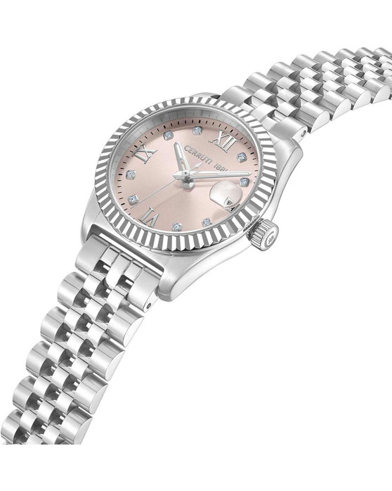 CERRUTI Baccio Crystals Silver Stainless Steel Bracelet