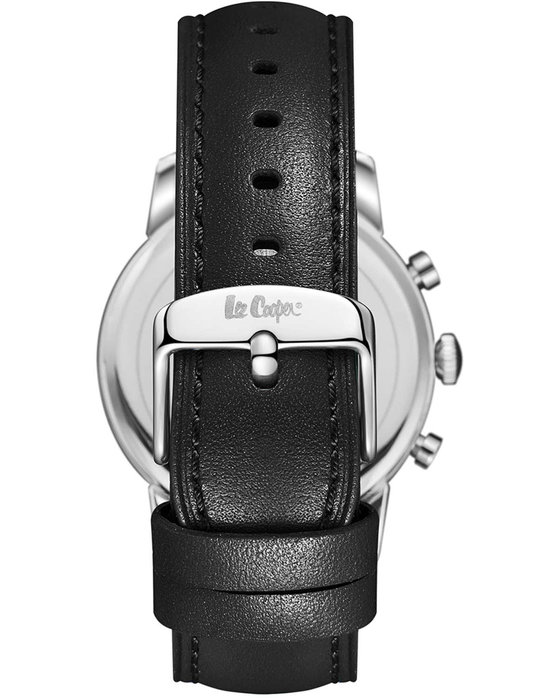 LEE COOPER Dual Time Black Leather Strap