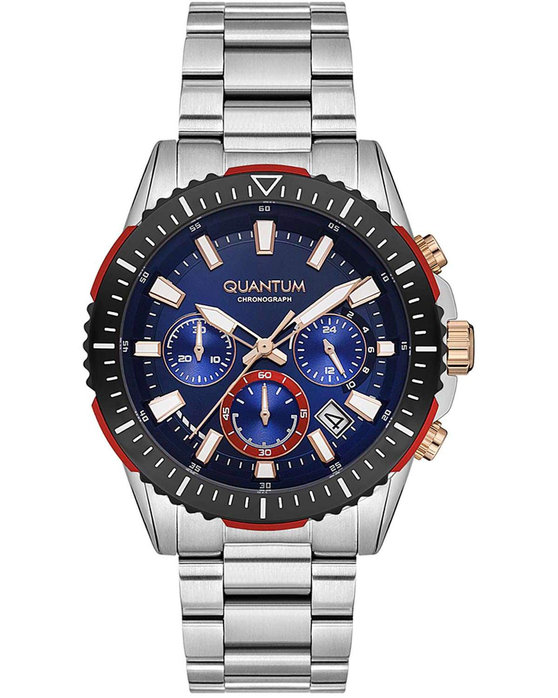 QUANTUM Powertech Chronograph Silver Metallic Bracelet