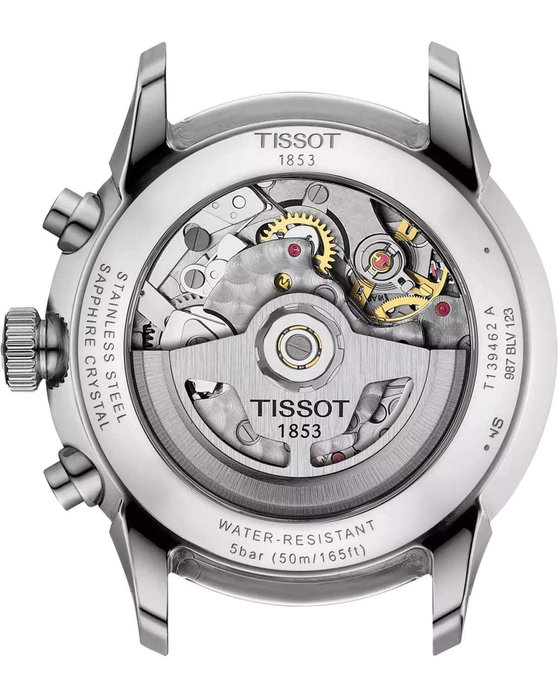 TISSOT T-Classic Chemin Des Tourelles Automatic Chronograph Silver Stainless Steel Bracelet