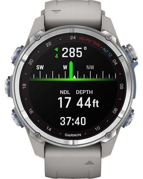 GARMIN Descent Mk3 Stainless Steel with Fog Grey Silicone Band