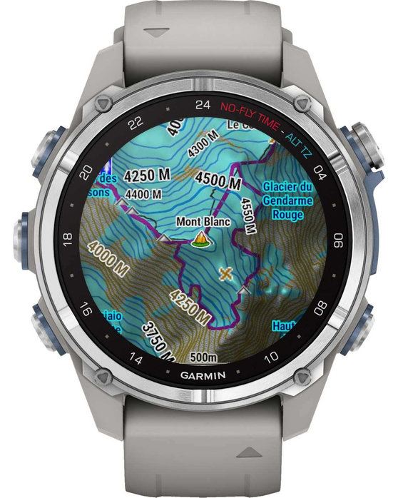 GARMIN Descent Mk3 Stainless Steel with Fog Grey Silicone Band