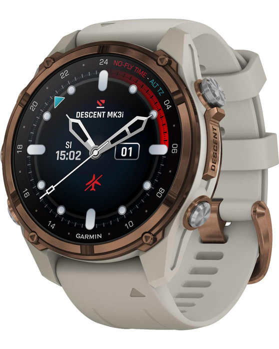 GARMIN Descent Mk3i Bronze PVD Titanium with French Grey Silicone Band