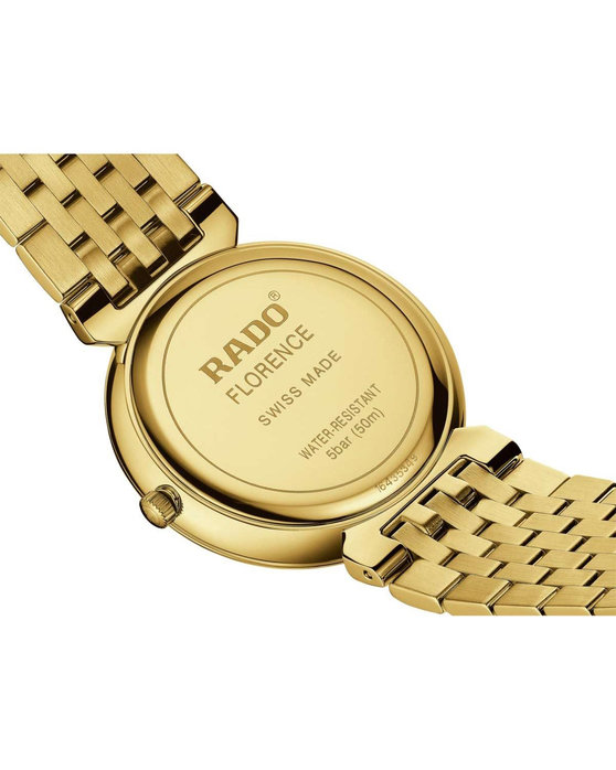 RADO Florence Classic Diamonds Gold Stainless Steel Bracelet (R48914713)