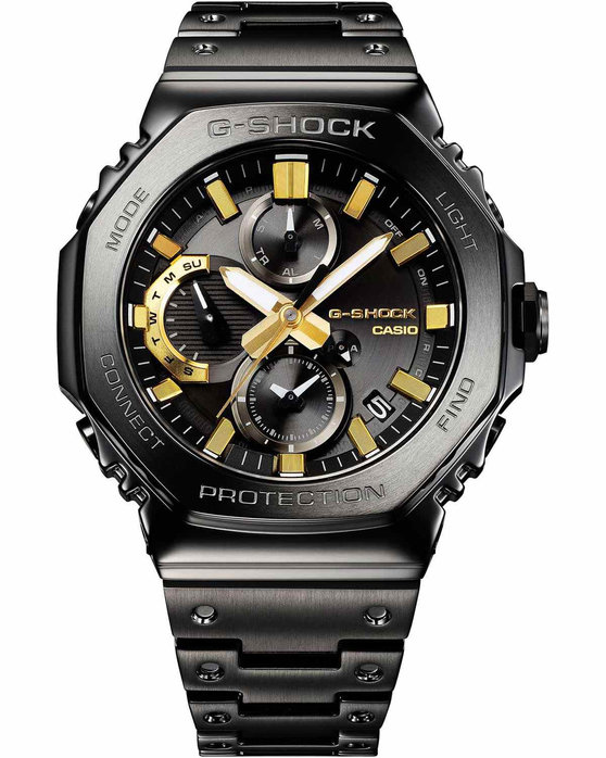 G-SHOCK 50th Anniversary Tough Solar Dual Time Chronograph Black Stainless Steel Bracelet