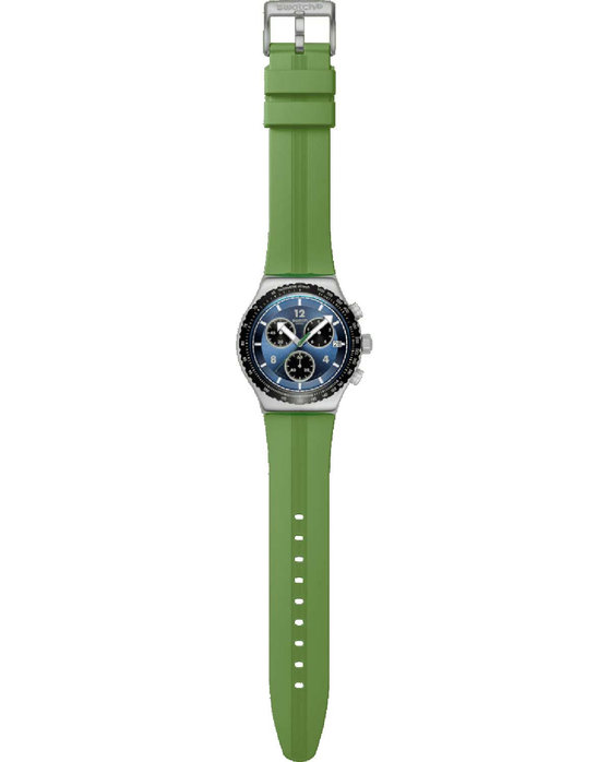 SWATCH Dusk Thru The Leaves Chronograph Green Silicone Strap