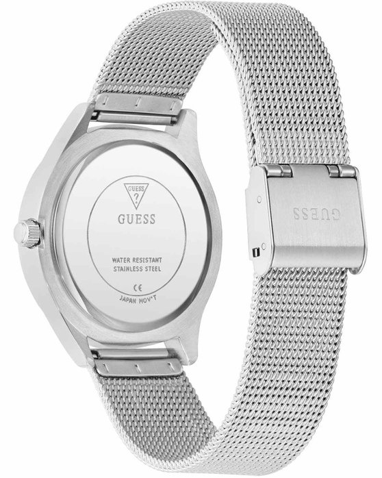 GUESS Glitz Plaque Crystals Silver Stainless Steel Bracelet