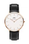 DANIEL WELLINGTON Sheffield Black Leather Strap 40mm