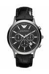 Emporio ARMANI Chronograph Black Leather Strap