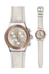 SWATCH Albinostrich Chrono White Leather Strap