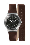 SWATCH Irony Mens Big Doppiogiro Brown Leather Strap