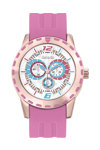 DECERTO Flirty Ladies Rose Gold Alloy Pink Rubber Strap