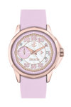 DECERTO Lovish Ladies Rose Gold Alloy Pink Rubber Strap