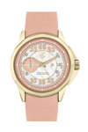 DECERTO Lovish Ladies Gold Alloy Beige Rubber Strap