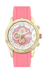 DECERTO Allure Ladies Gold Alloy Coral Rubber Strap