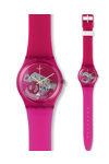 SWATCH Grana Tech Ladies Fuchsia Rubber Strap