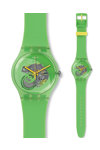 SWATCH Pomme Tech Mens Green Rubber Strap