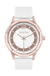 REINA FERE White Leather Strap