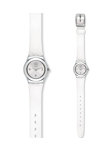 SWATCH Power Tracking Silver Keeper White Rubber Strap