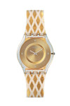 SWATCH Africana Losangelor Orange and White Leather Strap