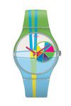 SWATCH Beach Swing Caipi Green and White Rubber Strap