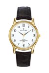 CERTUS Classic Gold Mens Black Leather Strap