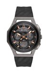 BULOVA Curv Chronograph Titanium Case Black Rubber Strap