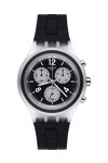 SWATCH Time To Swatch Eleblack Chronograph Black Silicone Strap