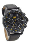 CATERPILLAR Men Chronograph Black Leather Strap