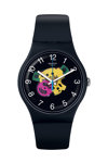 SWATCH Patchwork Black Silicone Strap