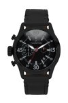 THORTON Arne Dual Time Black Leather Strap