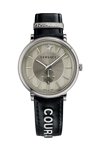 VERSACE V-Circle Black Leather Strap