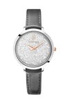 PIERRE LANNIER Ladies Swarovski Black Leather Strap