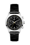 CATERPILLAR 1904 Dual Time Black Leather Strap