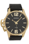 OOZOO Steel Black Leather Strap