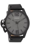 OOZOO Steel Black Leather Strap