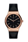 SWATCH Sistem Rosee Automatic Black Leather Strap