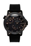 THORTON Horik Dual Time Black Leather Strap