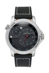 THORTON Horik Dual Time Black Leather Strap